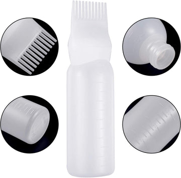 Hair Dye Applicator Bottle with Comb – A-43 Hair Coloring Brush Bottle for Salon and Home Use – Refillable, Easy Dispensing, Mess-Free Application